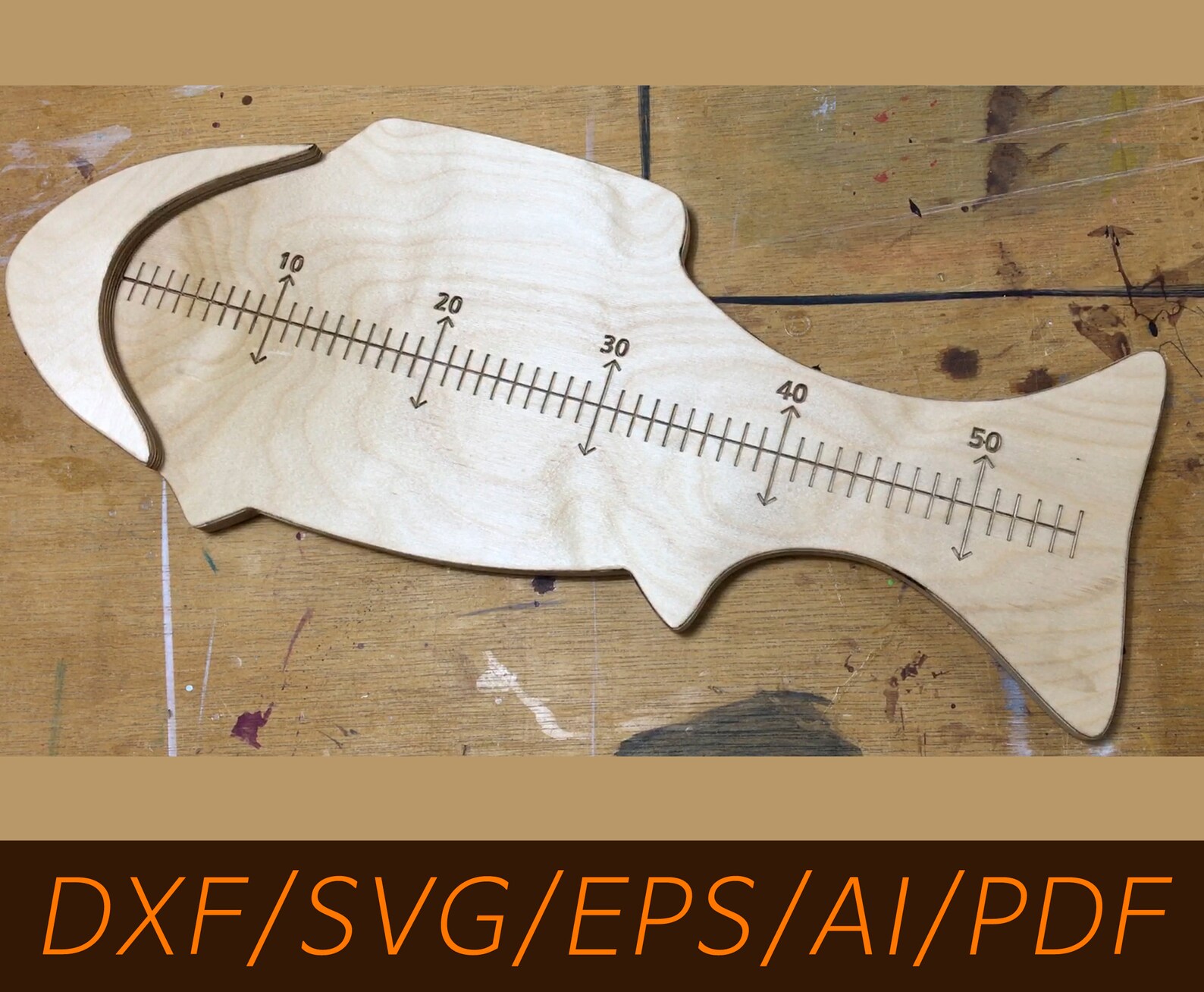Fish Measuring Board, Download, CNC File, Laser Cut Vector Plan Etsy