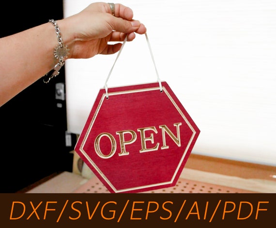 Open Closed Sign Download CNC File Laser Cut Vector Plan - Etsy