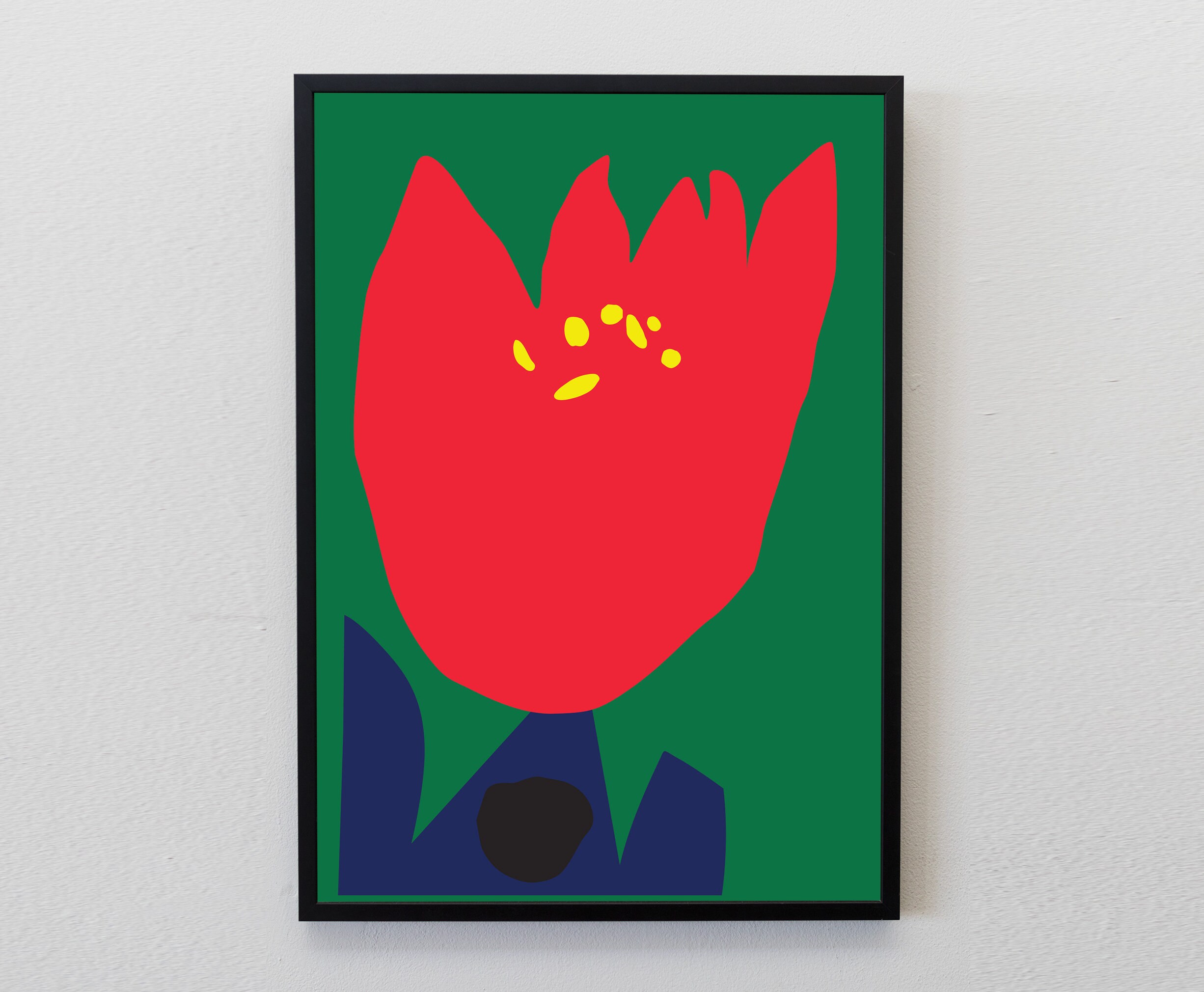 Flower Print Mid Century Modern Art Scandinavian Modern Etsy