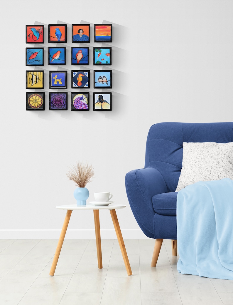 Cuddling Penguins Mini Canvas Acrylic Painting