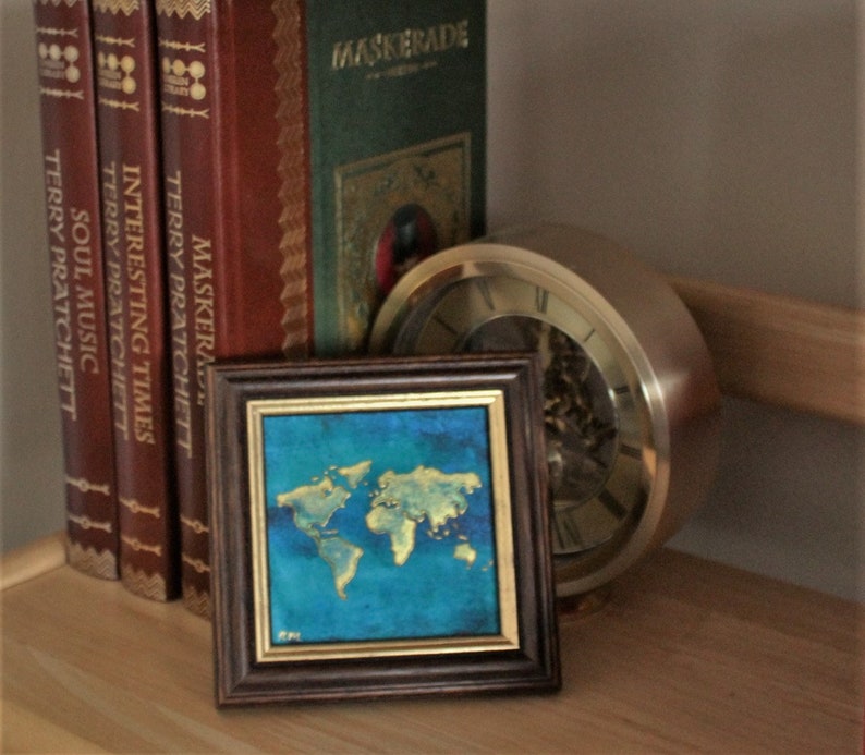 Gold Frame World Map Etsy UK