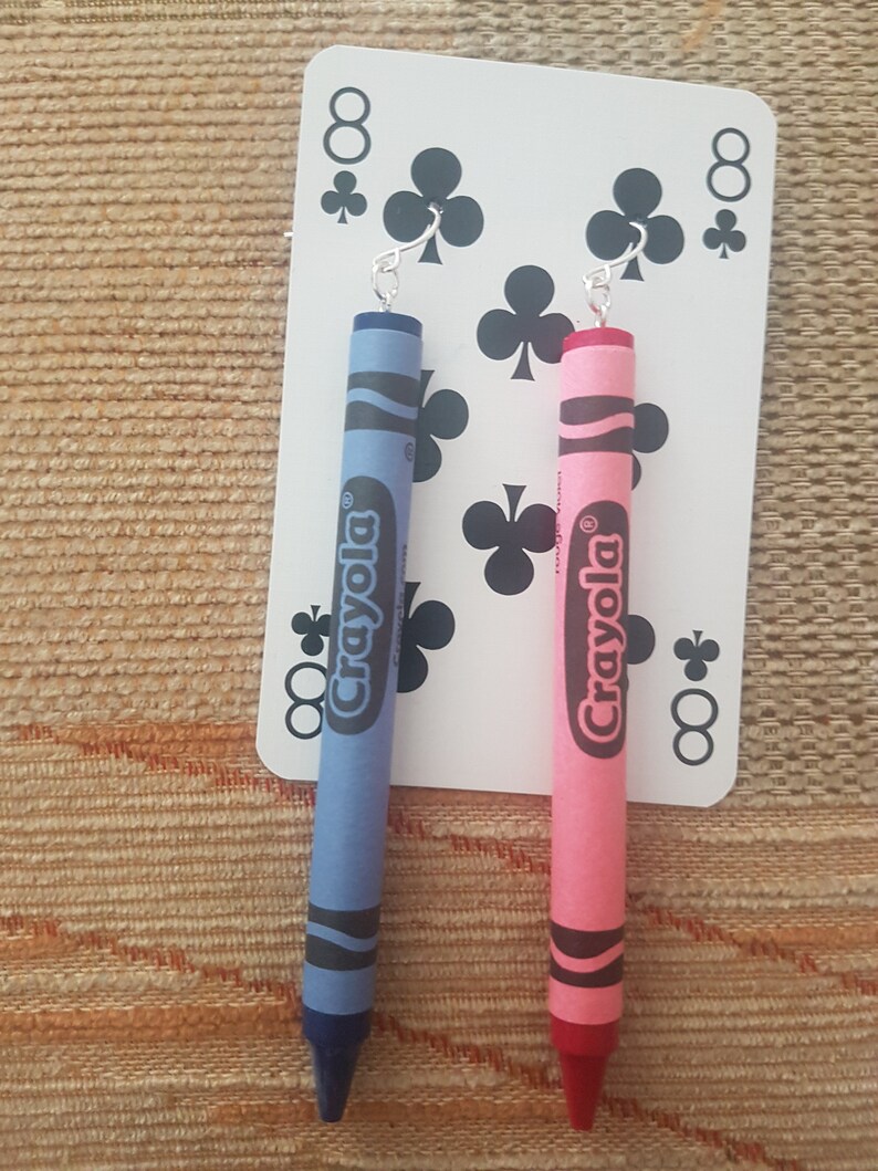 Handmade crayola crayon earrings pick your colours
