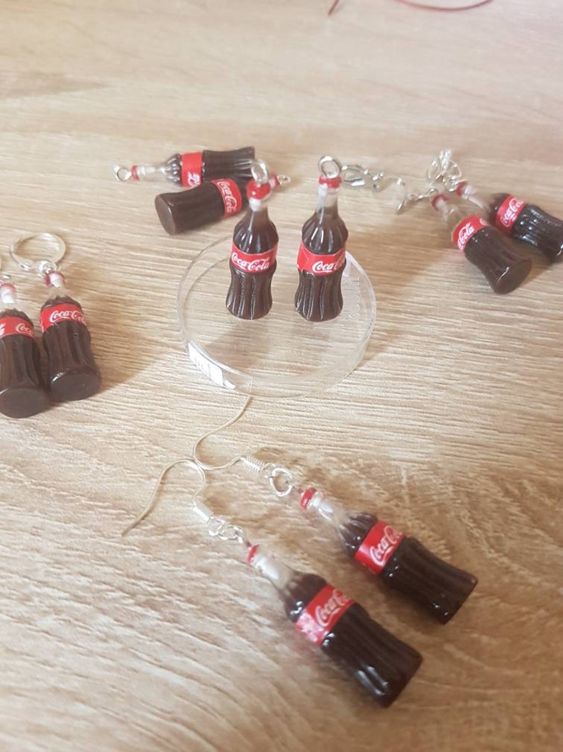 Fizzy pop fizzy drink cola drink fun unusual clip on earrings kawaii kitsch