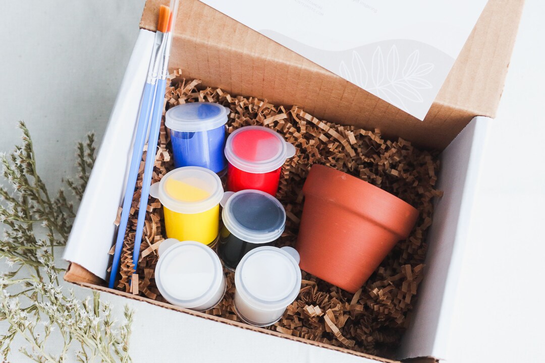 Paint Your Own Pot Kit Terracotta Pot Painting Painting Etsy