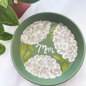 Hydrangea Mom Saucer Tray for Jewelries and Accessories, Mother's Day Gift, Jewelry Dish, Trinket Dish, Catch All Tray, Decor Tray image 3