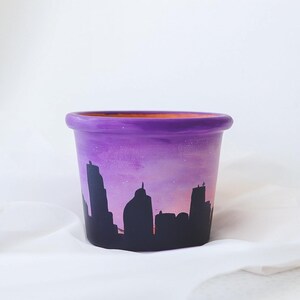 Minneapolis Skyline Sunset Pot Hand Painted Terracotta Pot with Drainage Hole Succulent Pot Indoor Planter Ready to Ship image 4