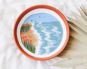 By The Sea Saucer Tray for Jewelries and Accessories | Hand Painted Saucer | Ready to Ship