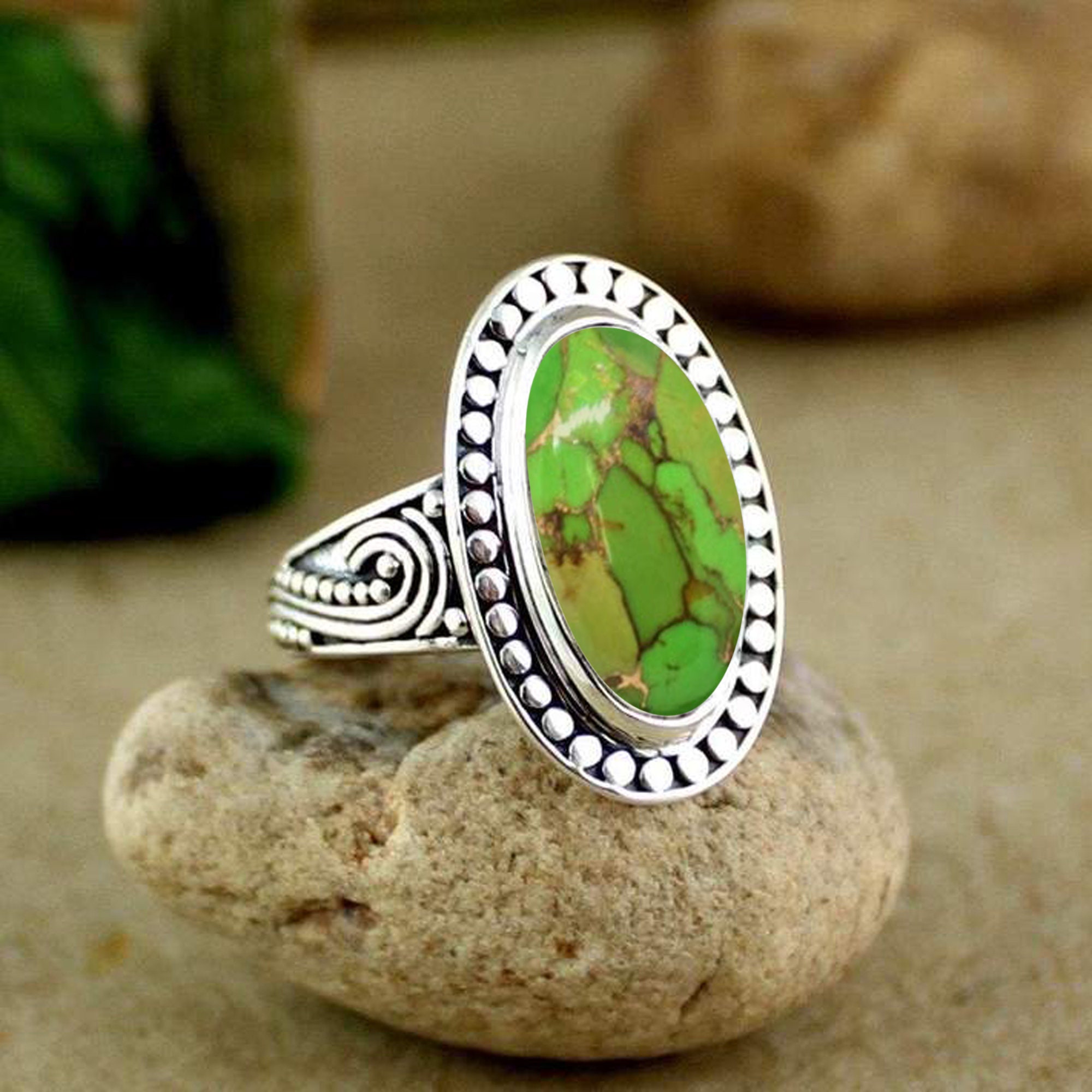 Green turquoise best sale ring
