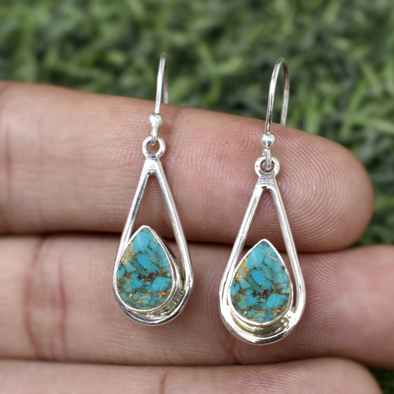 Sterling Silver Earrings w/ Turquoise - Seaside Art Gallery