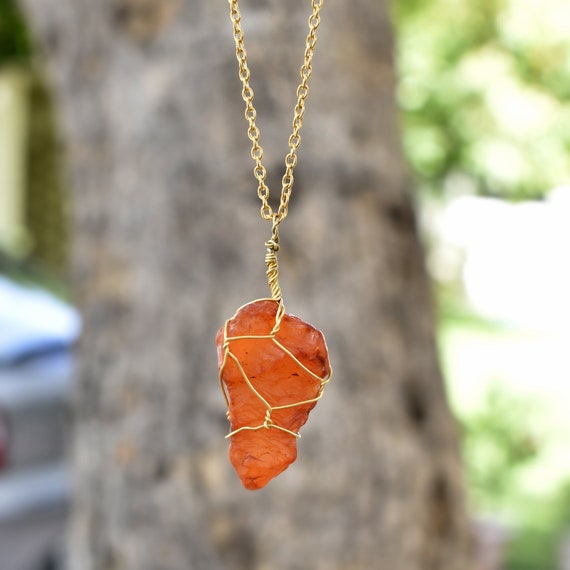 Pendant Necklace Flash Light | Orange Heart Pendant | Sunstone - Natural  Gold Quartz - Aliexpress