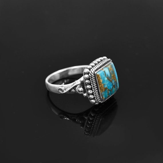Rectangle Turquoise Stretch Ring – Magnolia Trading Post