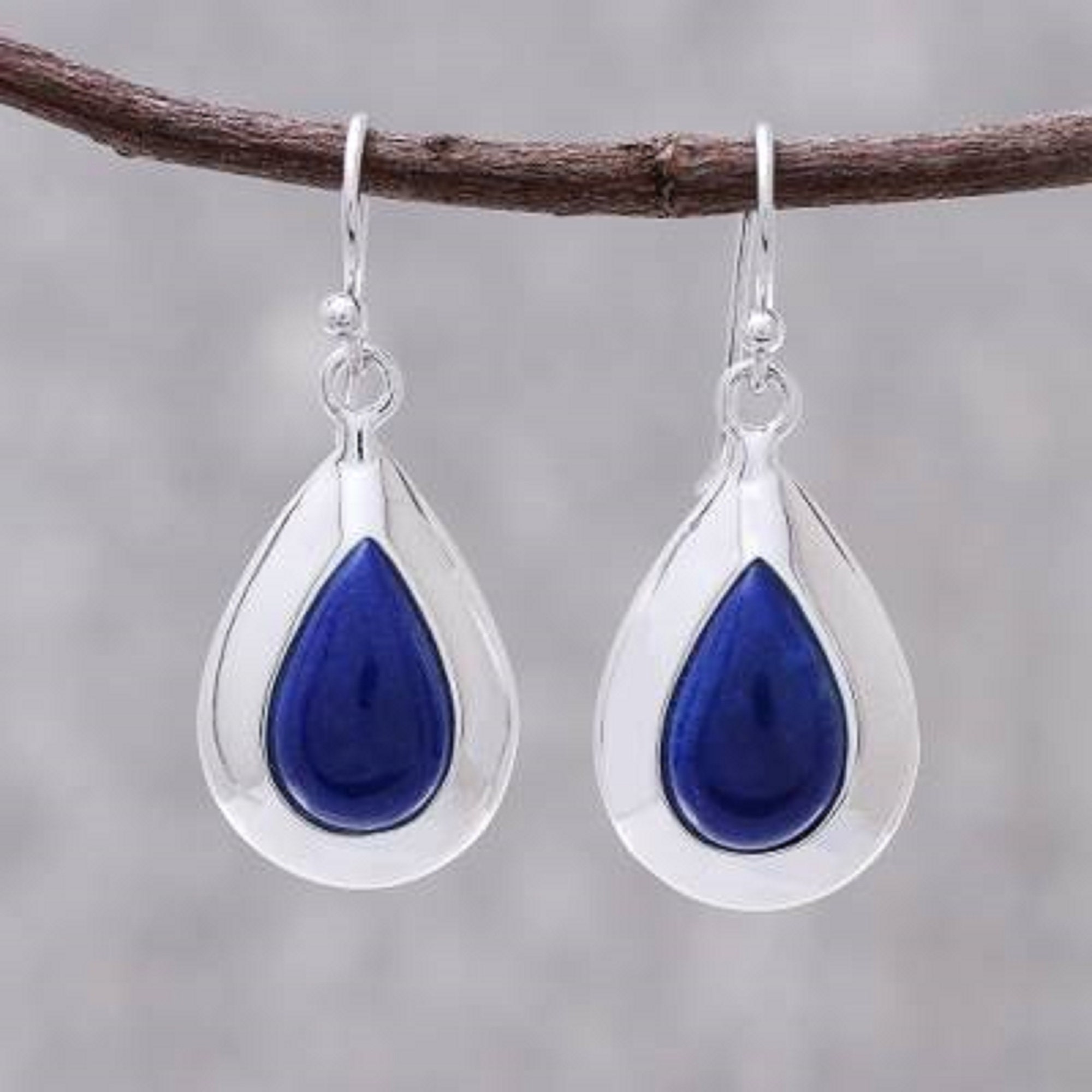 Lapis Lazuli Earring Gemstone Earring 925 Sterling Silver - Etsy