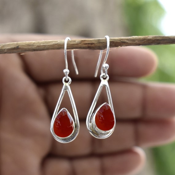 Red and cheap silver earrings