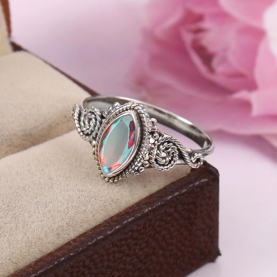 Buy Natural Angel Aura Quartz Ring ,925 Sterling Silver Ring, Handmade  Silver Ring, Pear Angel Aura Quartz Ring, Designer Ring, Gift for Her  Online in India - Etsy