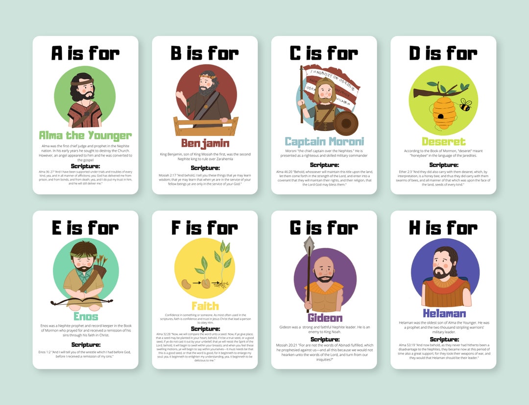 Printable Lds Alphabet Cards