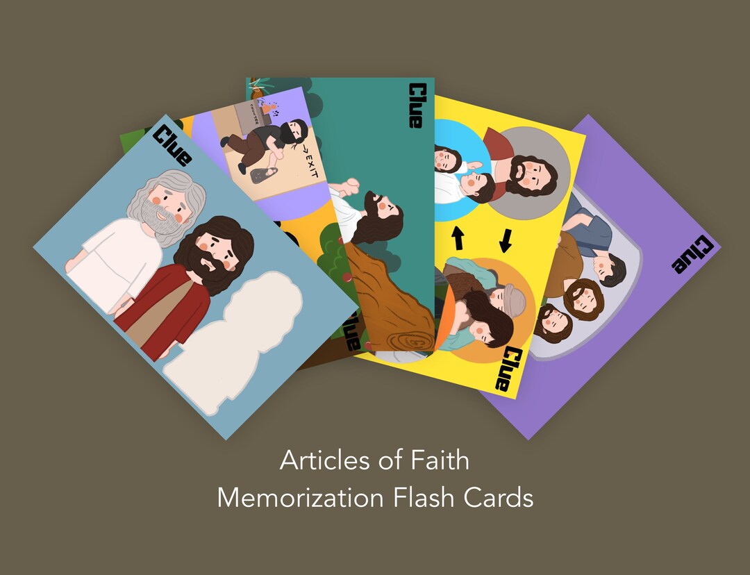 Articles of Faith Memorization Flash Cards / LDS Card Printable for
