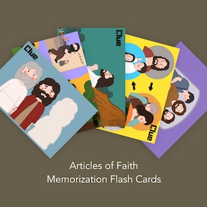 Cartões Flash de Memorização de Artigos de Fé / Cartão SUD imprimível para crianças / cartão flash frontal e traseiro / presente de batismo / download instantâneo