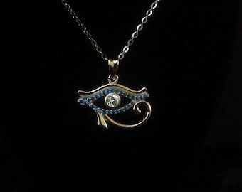 Sterling Silver Eye of Horus Pendant with Sterling Silver Chain