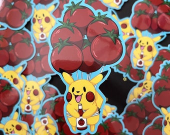 Flying Tomato Pikachu Sticker - Pokemon