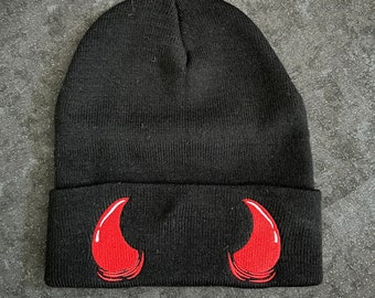 Red Horns Beanie