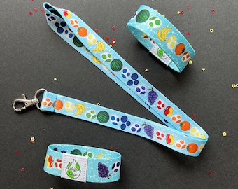 Rainbow Yoshi Fruit & Eggs Lanyard