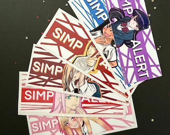 SIMP ALERT Slap Sticker - Marin Kitagawa, Zero Two, Power, Makima, Hayase Nagatoro, Komi Shouko