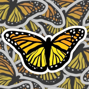 Sticker papillon monarque | Papillon mignon de bande dessinée | Sticker insectes | Sauvons les papillons | autocollant de pollinisateur de la Floride | BoutiqueFrankieSue