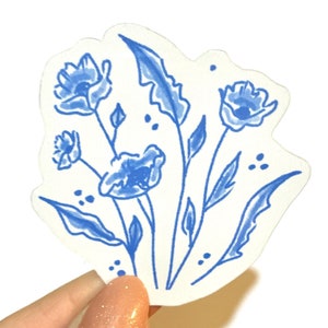気まぐれな花柄 - フランキーブルー