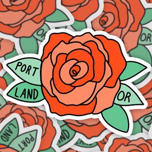 Portland Oregon Sticker | Rose City Sticker | Portland Vinyl Sticker | Portland Rose Garden Sticker | Cute Sticker | Shop Frankie Sue