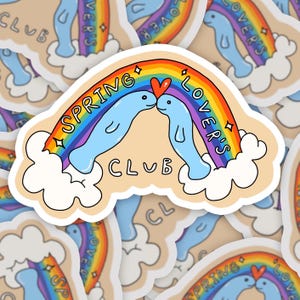 Spring Lover&#39;s Club | Manatee Sticker | Waterproof Vinyl Sticker | Cute Stickers for Laptop