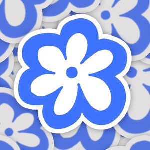 Chunky Flower- Waterproof Sticker - Frankie Blue