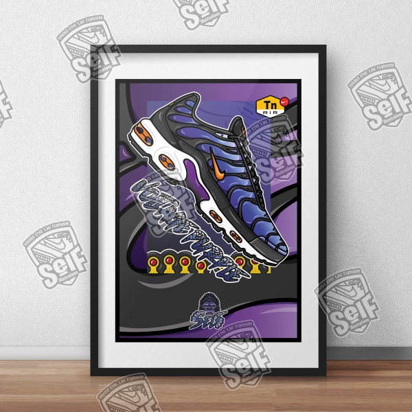Affiche Air Max TN Plus Tension Violet / Poster / Déco / Poster Print / Print / Feuille / Illustration / Sneakers / Hypebeast / Minimaliste