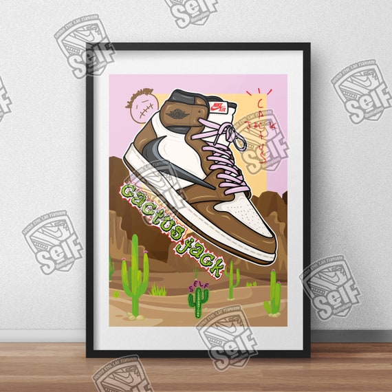 Nike Retro Poster - Travis Scott Poster - Cactus Jack - Minimalist Poster
