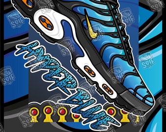 Nike Air Max Plus Hyper Blue Cartel / Poster / Impresión - Etsy España