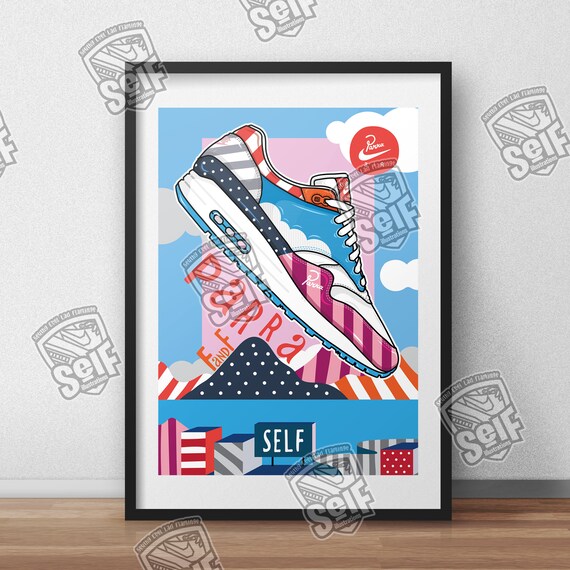 Completamente seco pala Ru Nike Air Max 1 Parra Friends & Family / Cartel / Poster / - Etsy España