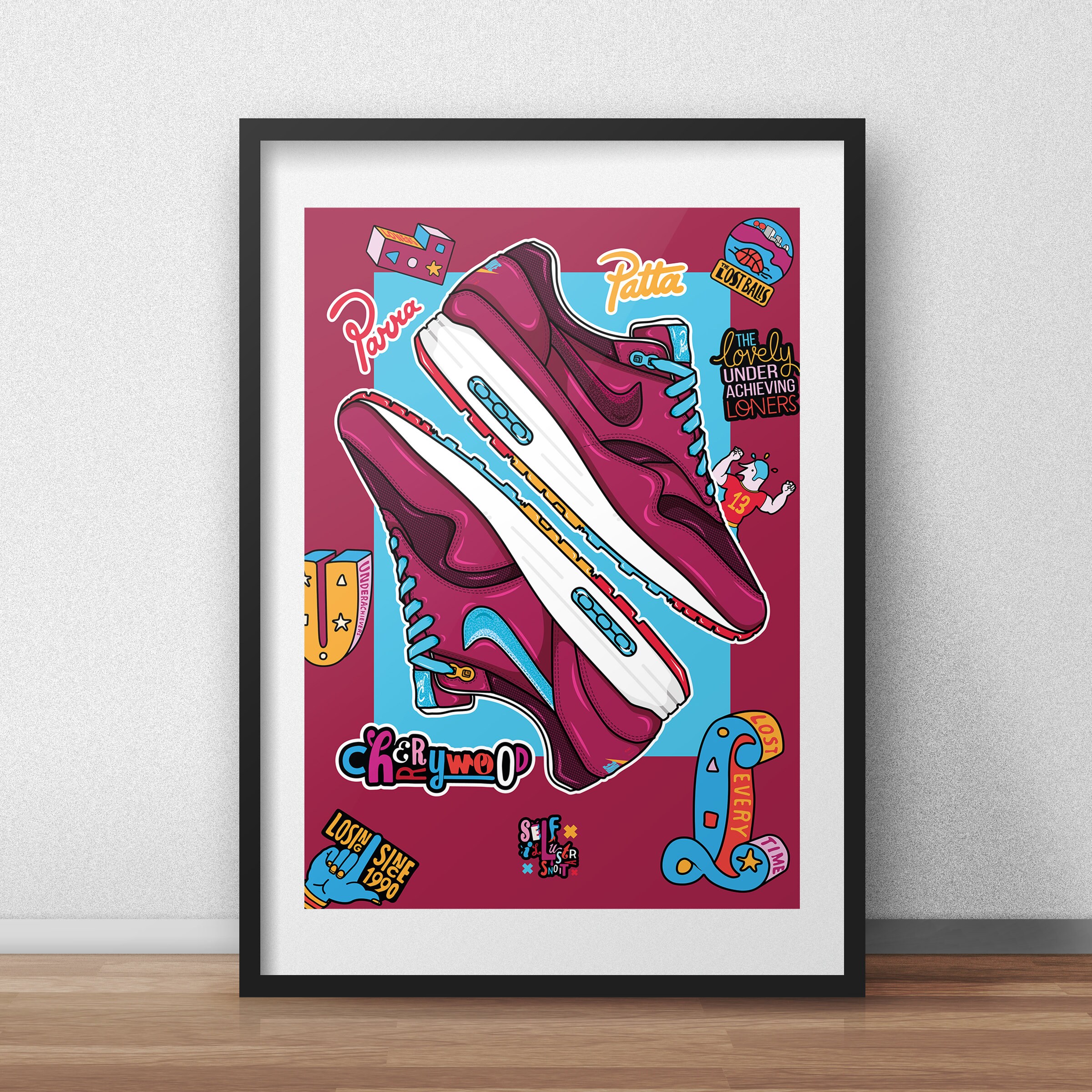 Nike Air Max 1 Parra Patta Cherrywood / Poster / Printing / | Etsy UK