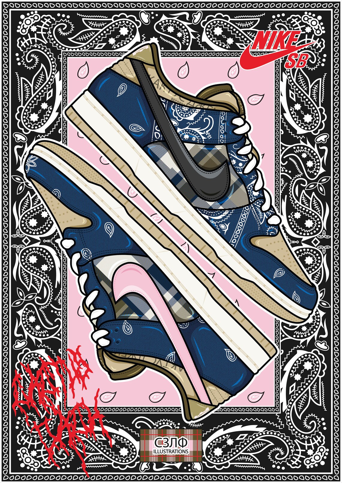 travis scott dunk elephant print