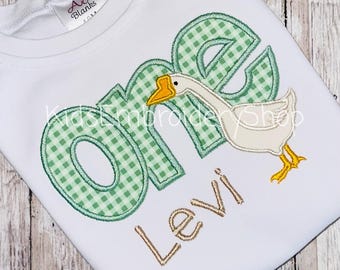 Boys One Silly Goose 1st Birthday Shirt, Goose Duck Birthday T-Shirt Kids, Baby Boy 1st Birthday Shirt, Gift First Bday Goose Theme