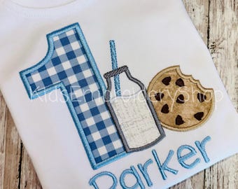 Boys Milk and Cookies 1st Birthday Shirt, Cookie Birthday T-Shirt Kids, Baby Boy 1st Birthday Shirt, Gift First Bday Sweet Cookie, Sweet One
