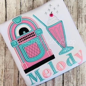 Girls Milkshake Jukebox Shirt, Milk Shake Bday Tee, 50’s Birthday Theme, Retro Diner 1950’s Birthday, Ice Cream Soda Birthday Kids Top