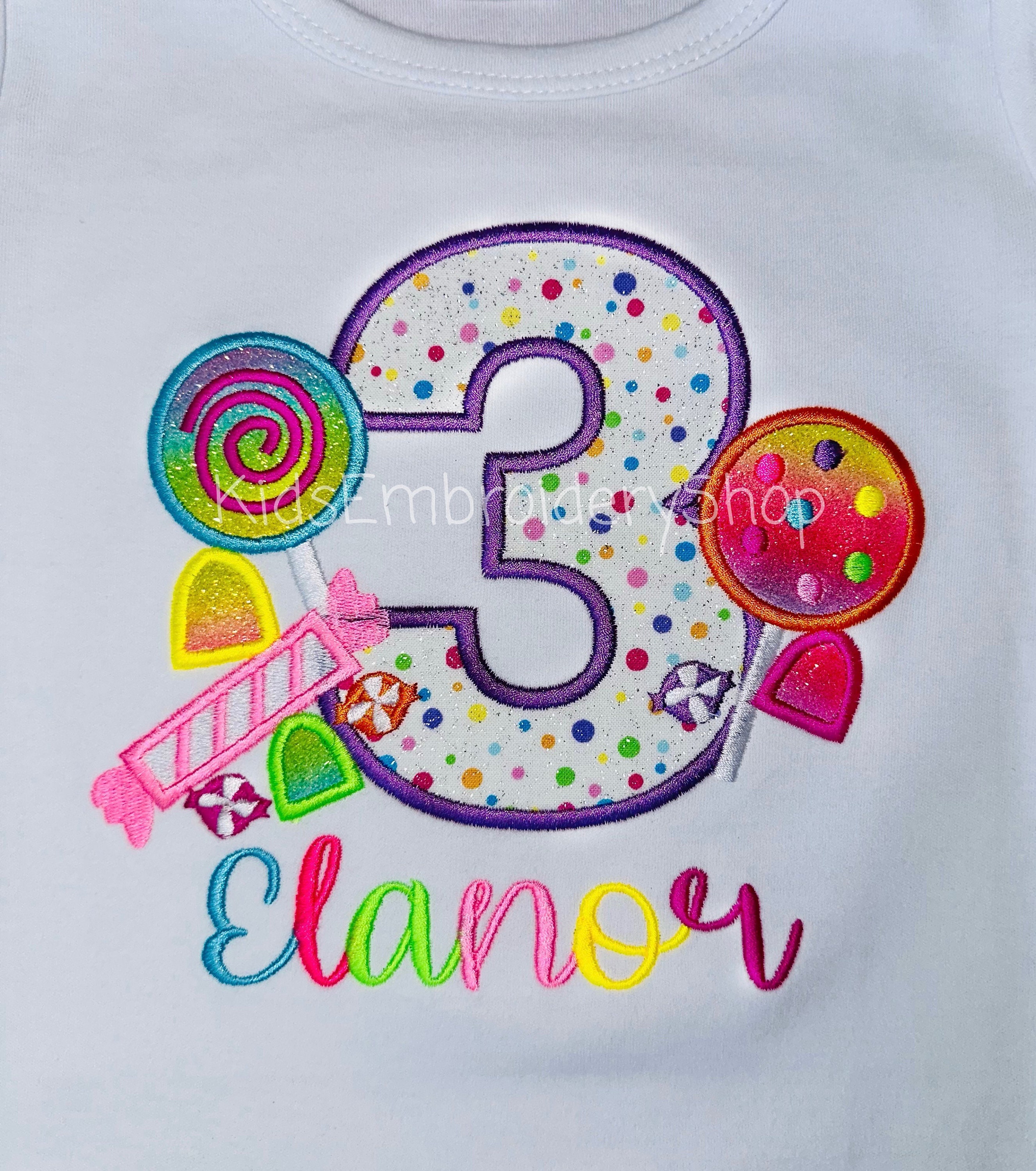 CA09 - Candyland Gumball Birthday Family Custom Name White T