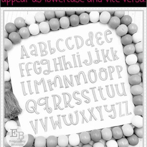 May include: A black and white image of the alphabet in a decorative font. The font is designed to have some uppercase letters appear as lowercase and vice versa. The text reads: "ATTENTION: Font is designed to have some uppercase letters appear as lowercase and vice versa. AaBbCcDdEe FfGgHhIiJjKk LlMmNnOoPp QqRrSsTtUu VvWwXxYyZz ***If this is an issue, please contact us before placing an order. NO REFUNDS will be issued."