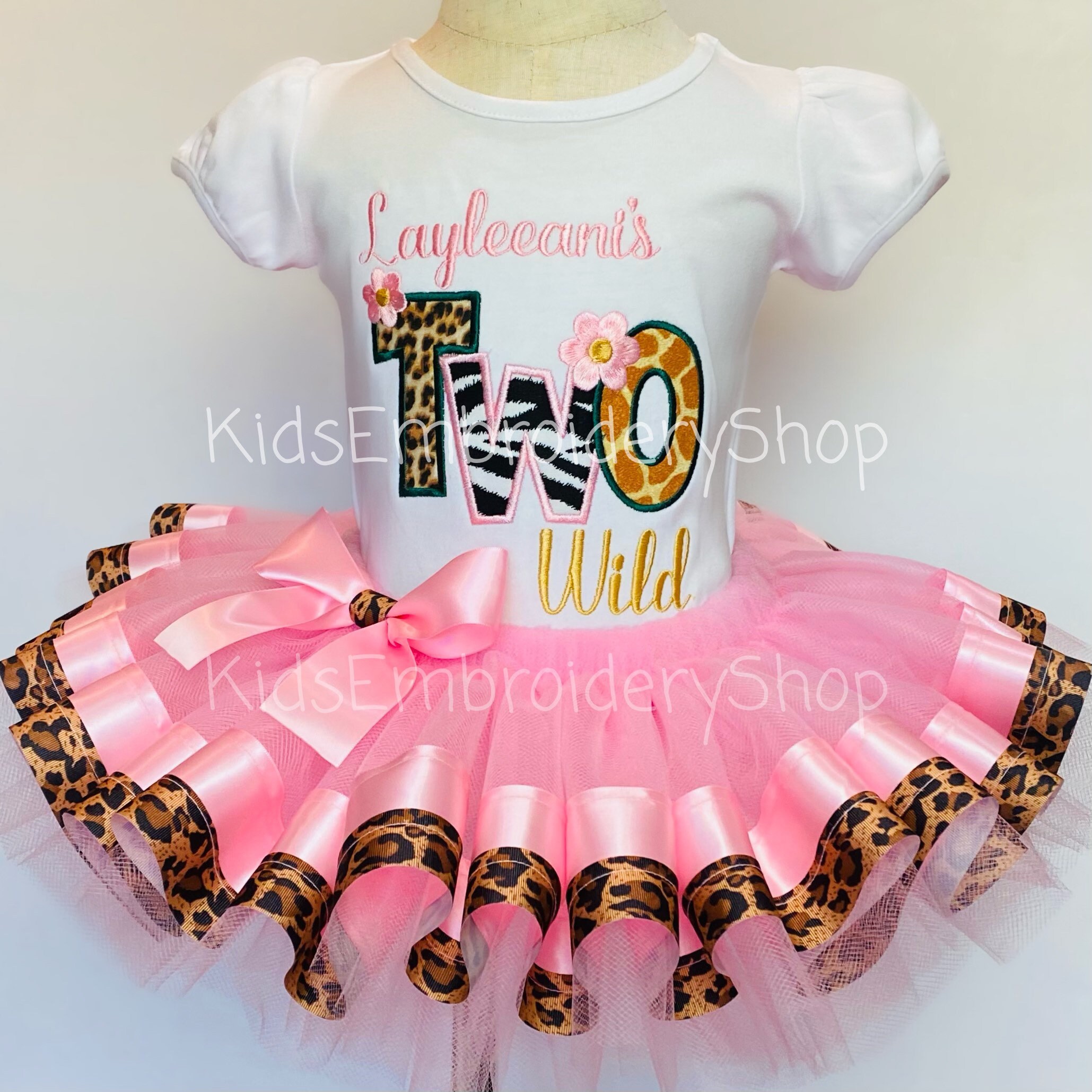 Two Wild Birthday Tutu Shirt Set, Safari Kids Shirt, 2nd Birthday Shirt, Leopard Cheetah Zebra Giraffe Bday 2 Tee