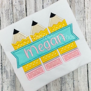 Girls Back to School Shirt Personalized, Kids School Pencil T-shirt, First Day of School Shirt, Back to School Tee for Boys/Girls