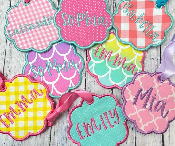 CUSTOM Personalized Backpack Tags, Custom Bag Tags, Personalized Luggage Tag, Kids School Bag Tags, Kids Backpack Tags, Embroidered Bag Tags