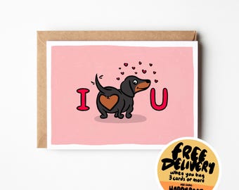 Dachshund Love Card: Funny Valentines Card for Dog Lovers or Anniversaries