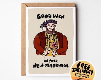 Henry VIII Funny Wedding Card: Newlywed Love Card