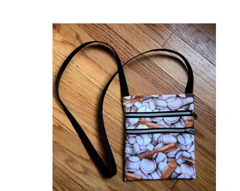 Crossbody Bag with Baseball Print