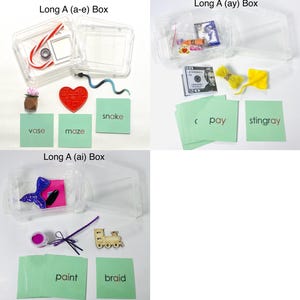 Montessori individual Phonogram Object Boxes.