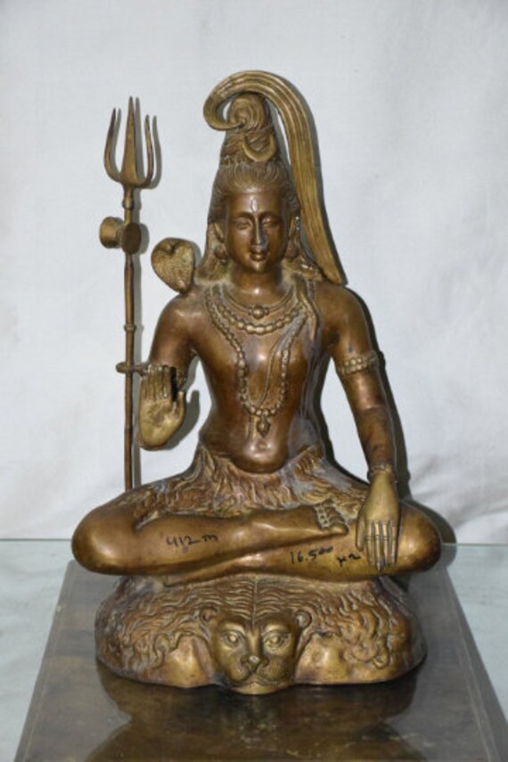 Incredible Lord Shiva Sitting Bronze Shiva statue Mahadeva Etsy